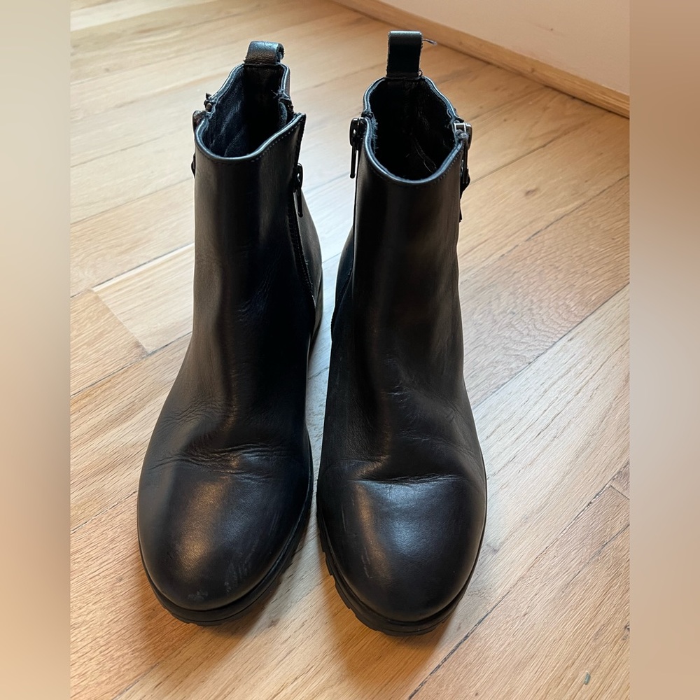 Black Waterproof Leather Bootie